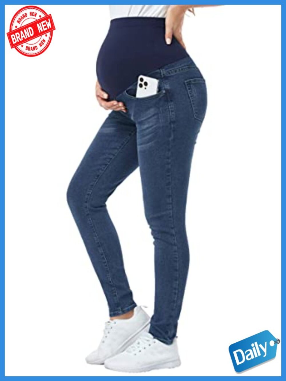 Maternity Skinny Jeans Over Belly Stretchy Denim Pants Comfy Pregnancy Jeans